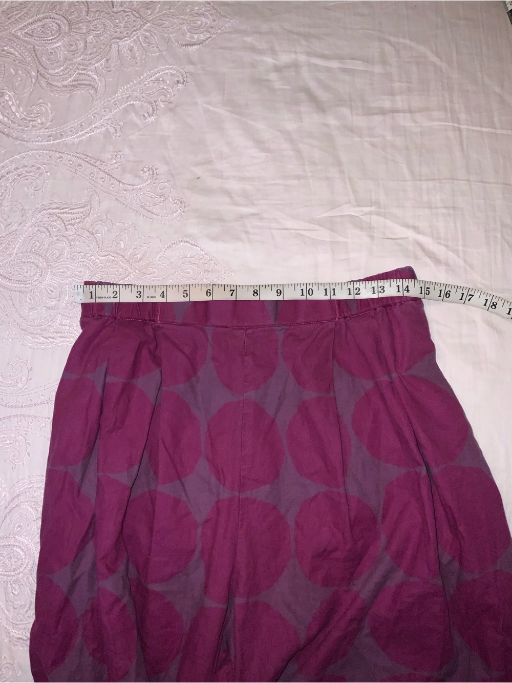 Marimekko Purple Polka Dot Cropped Wide-Leg Pants - Picture 8 of 10